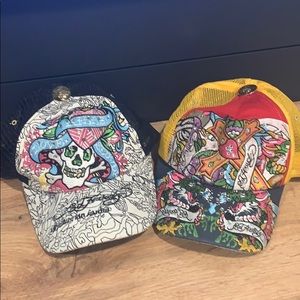 Pair of Ed Hardy Embellished Women’s Hats